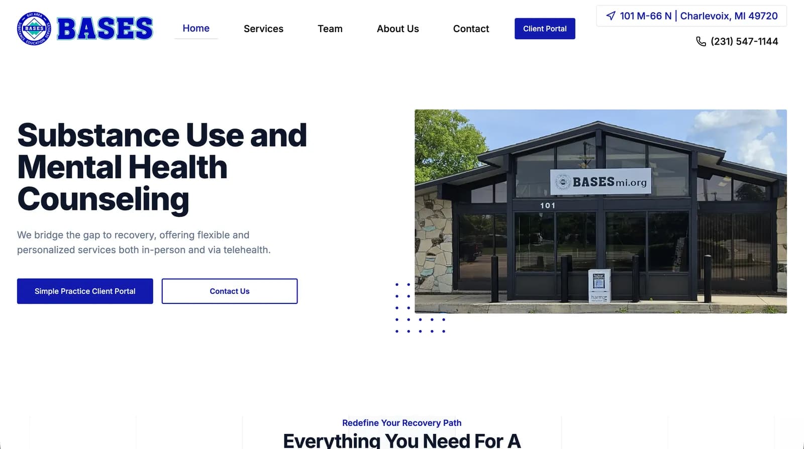 BASES healthcare website interface